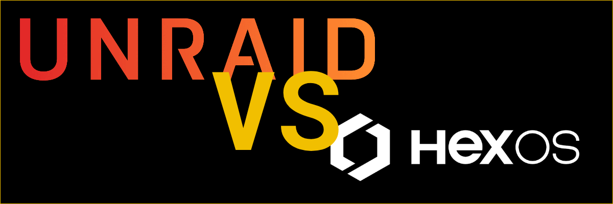 Comparativa visual de interfaces de administración entre Unraid y HexOS.